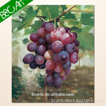Still life fruit oil painting of ripe grapes